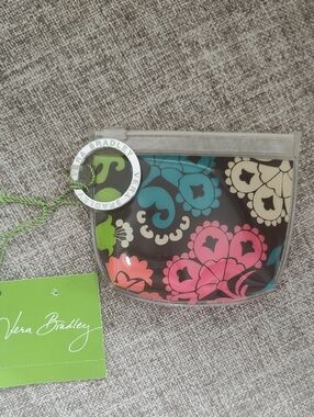 Vera Bradley Floral Card & Key Holder With Clear Water Resistant Cover